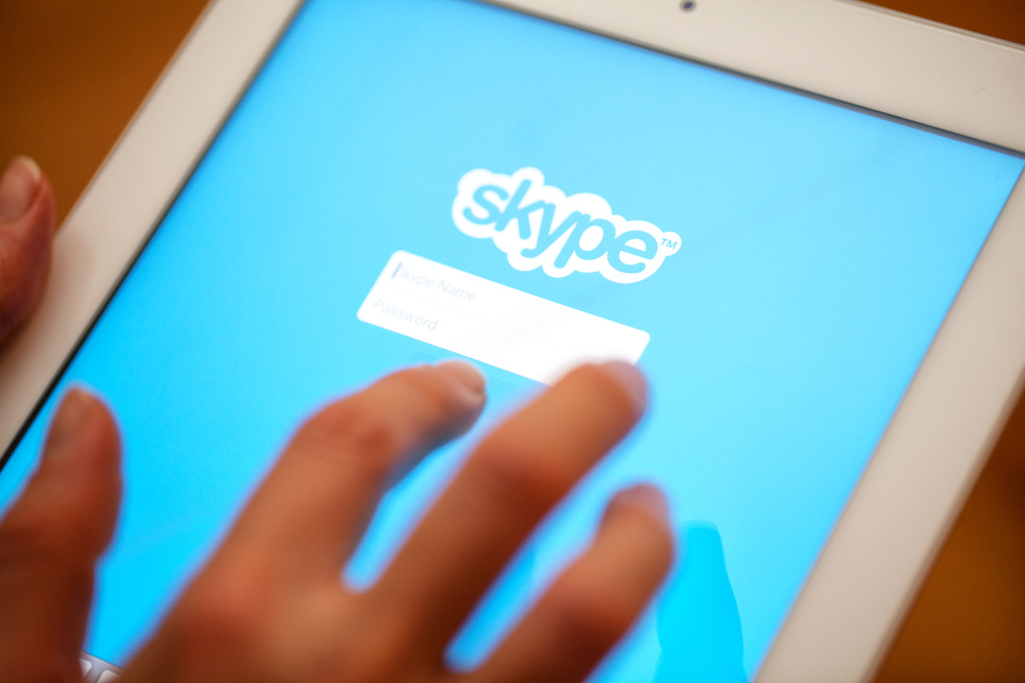 Skype apllication displayed Apple iPad.
